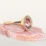 Pink Tourmaline Halo Ring