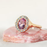 Pink Tourmaline Halo Ring