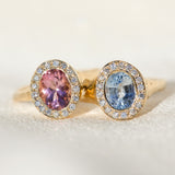Pink Tourmaline Halo Ring