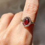 Heirloom Garnet Halo Ring