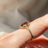 Heirloom Garnet Halo Ring