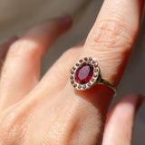 Heirloom Garnet Halo Ring