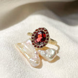 Heirloom Garnet Halo Ring