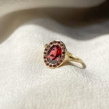 Heirloom Garnet Halo Ring