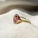 Heirloom Garnet Halo Ring