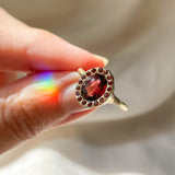 Heirloom Garnet Halo Ring