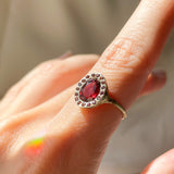 Heirloom Garnet Halo Ring