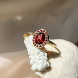 Heirloom Garnet Halo Ring
