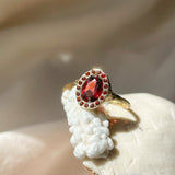 Heirloom Garnet Halo Ring
