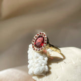 Heirloom Garnet Halo Ring