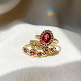 Heirloom Garnet Halo Ring