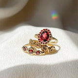 Heirloom Garnet Halo Ring
