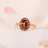 Heirloom Garnet Halo Ring