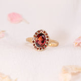 Heirloom Garnet Halo Ring