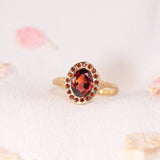 Heirloom Garnet Halo Ring