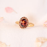 Heirloom Garnet Halo Ring