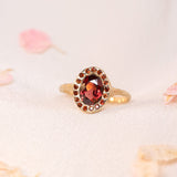 Heirloom Garnet Halo Ring