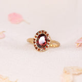 Heirloom Garnet Halo Ring