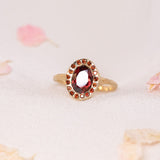 Heirloom Garnet Halo Ring