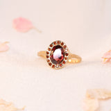 Heirloom Garnet Halo Ring