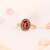 Heirloom Garnet Halo Ring