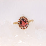 Heirloom Garnet Halo Ring