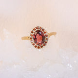 Heirloom Garnet Halo Ring