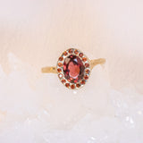 Heirloom Garnet Halo Ring