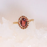 Heirloom Garnet Halo Ring