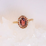 Heirloom Garnet Halo Ring