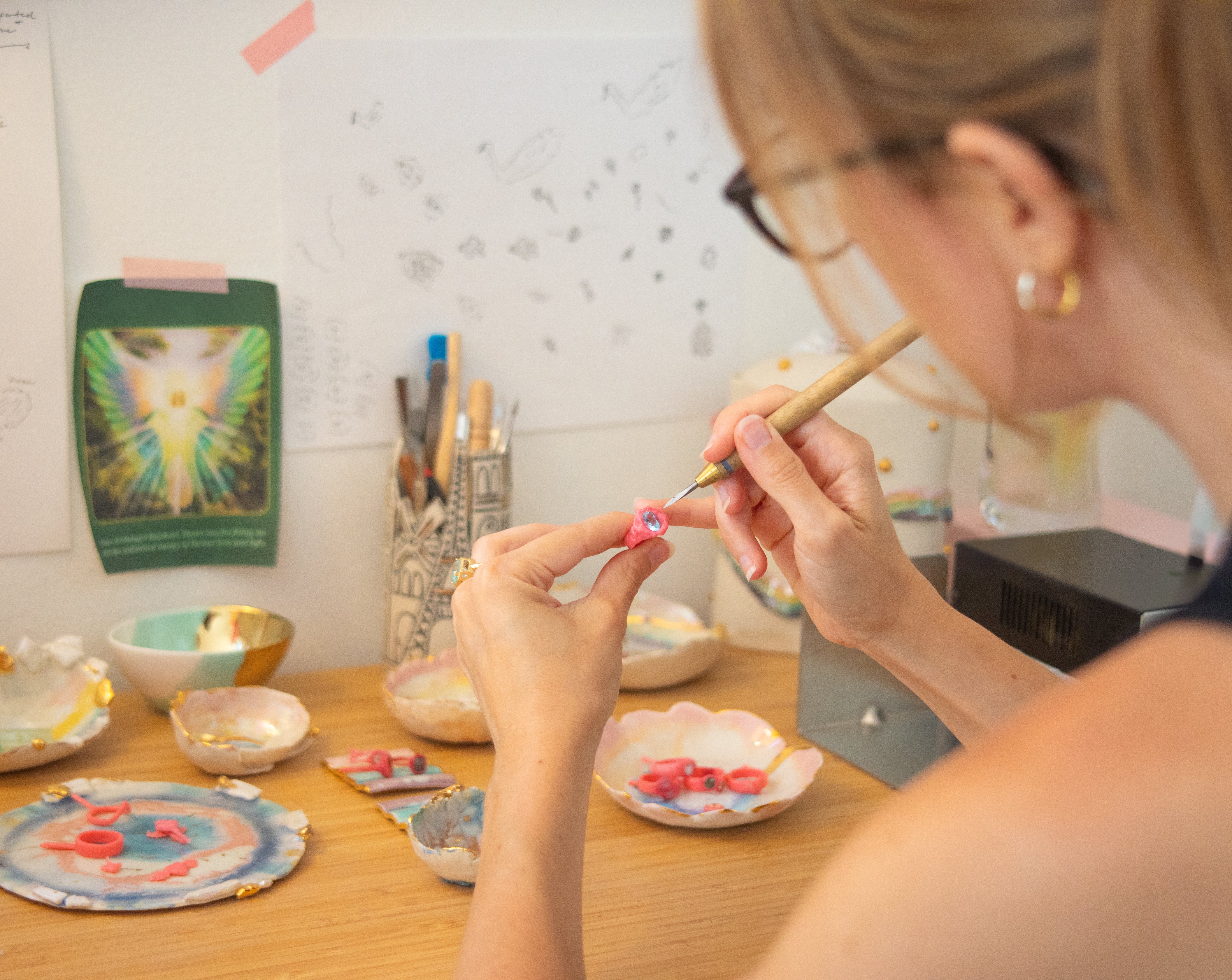 Margaux Perrier fine jewelry designer in Los Angeles studio