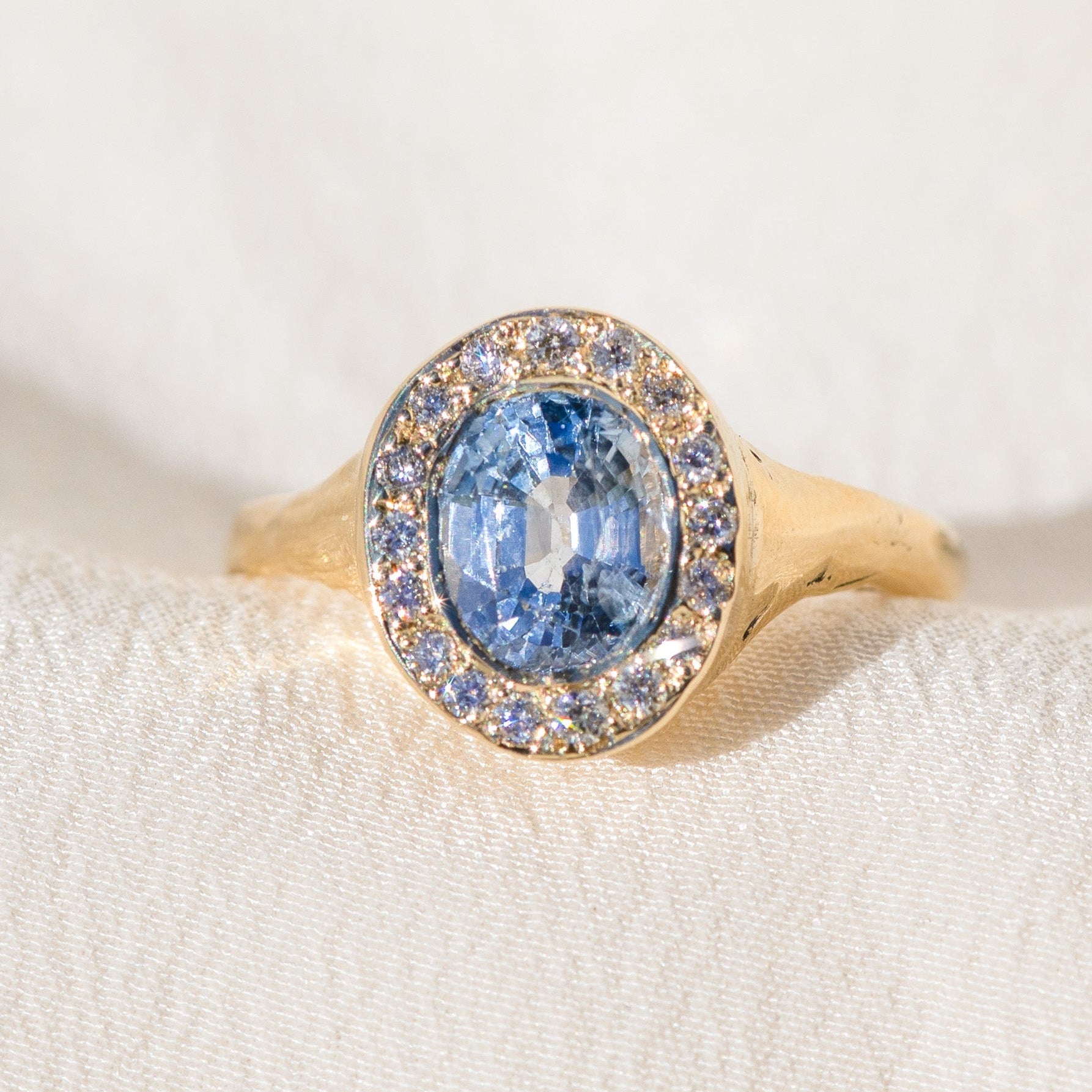 Collection of sapphire jewelry pieces from ceremonial rings to pendants