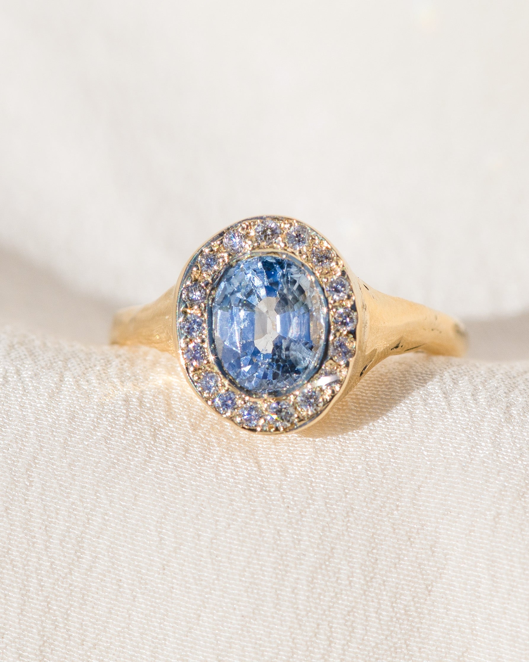 Collection of sapphire jewelry pieces from ceremonial rings to pendants