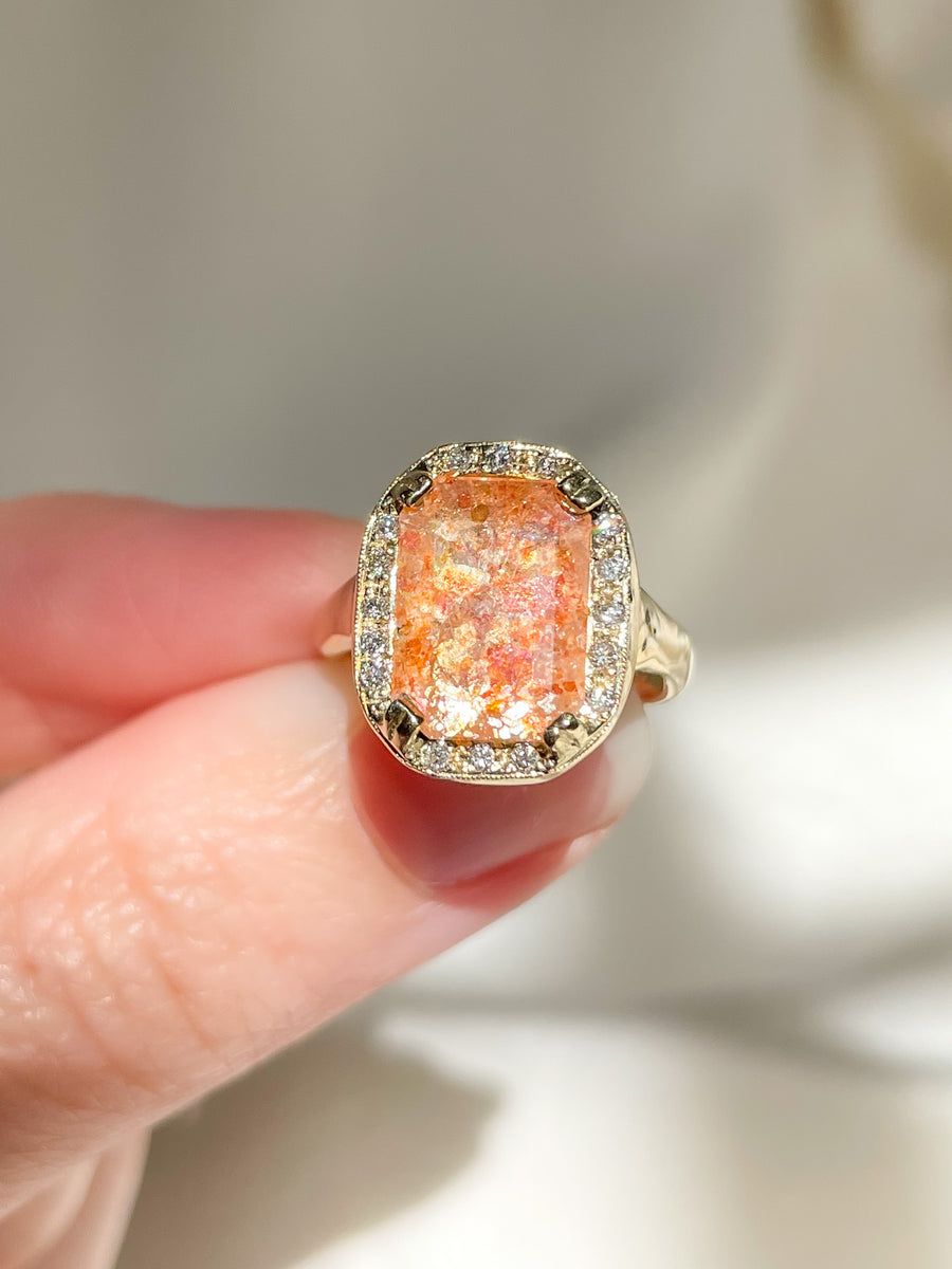 Soleil Sunstone Diamond Ring