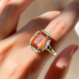 Sunstone Rose Diamond Ring