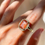 Sunstone Rose Diamond Ring