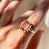 Sunstone Rose Diamond Ring