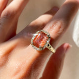 Sunstone Rose Diamond Ring