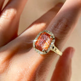 Sunstone Rose Diamond Ring