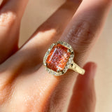 Sunstone Rose Diamond Ring