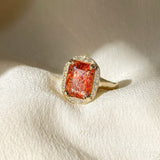 Sunstone Rose Diamond Ring