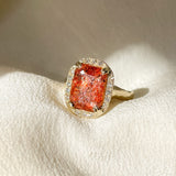 Sunstone Rose Diamond Ring