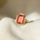 Sunstone Rose Diamond Ring