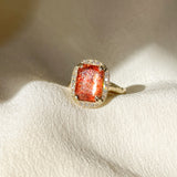 Sunstone Rose Diamond Ring