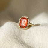 Sunstone Rose Diamond Ring