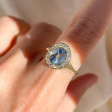 Lavender Sapphire Halo Ring
