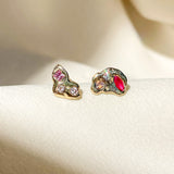 Rouge Vitrail Studs