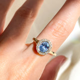 Periwinkle Halo Ring