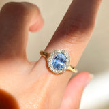 Periwinkle Halo Ring