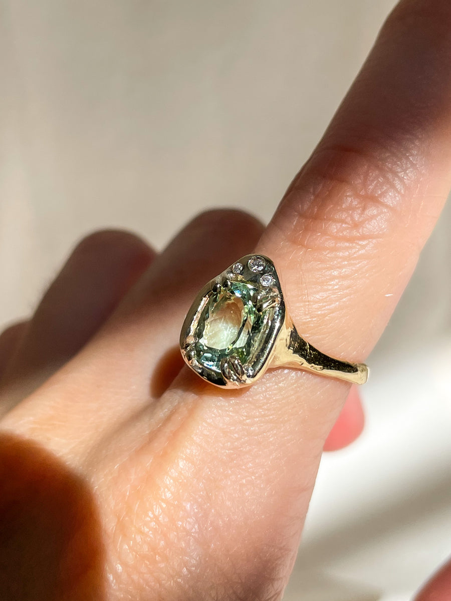 High Priestess Mint Tourmaline Ring